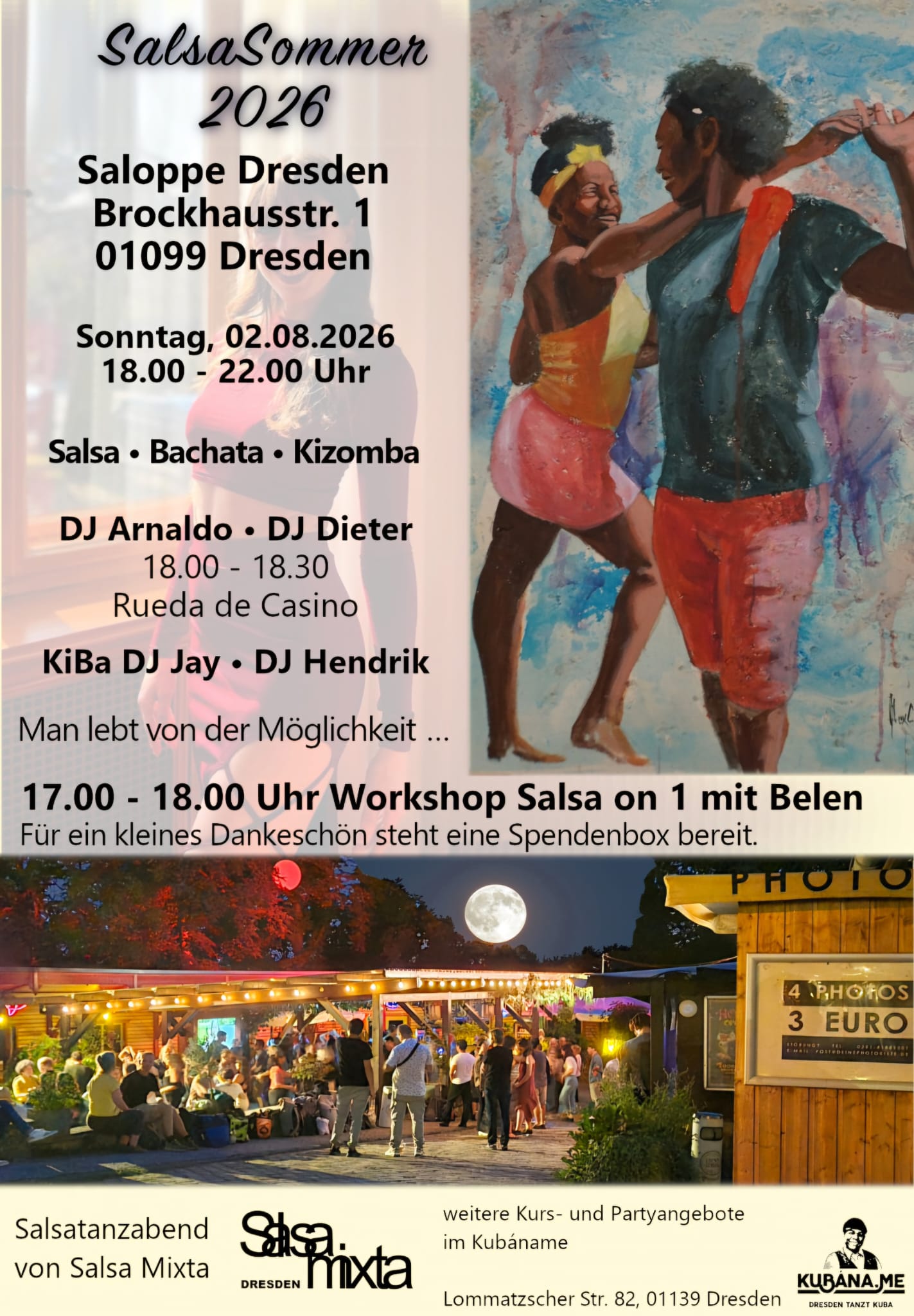Saloppe SalsaTanzAbend – Salsa, Rueda, Bachata, Kizomba