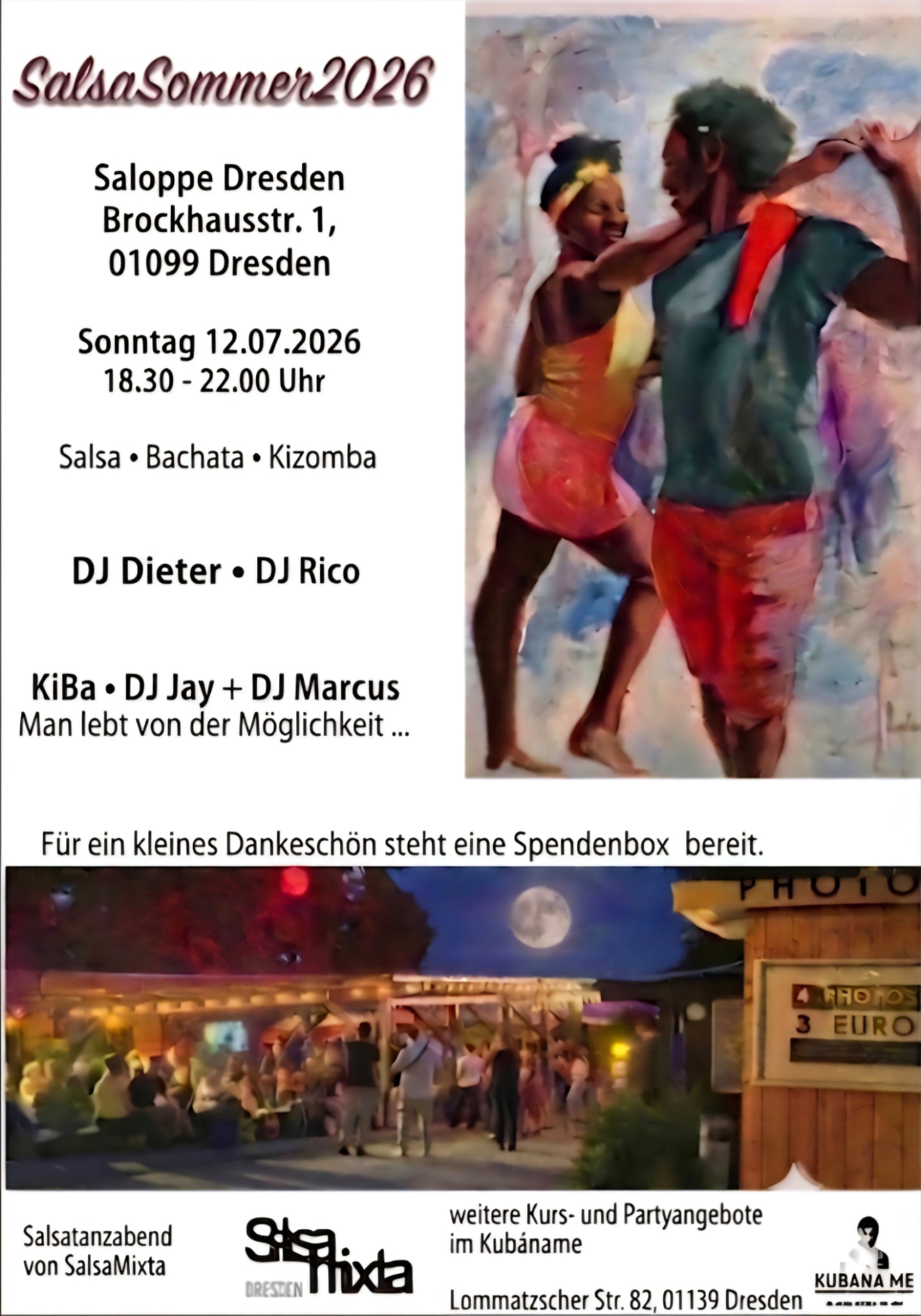 Saloppe SalsaTanzAbend – Salsa, Bachata, Kizomba